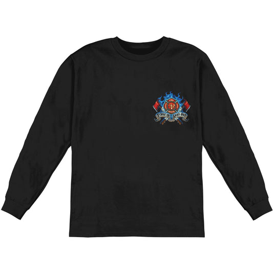 Novelty Firefighter Fire Dog First In Last Out Long Sleeve Front
