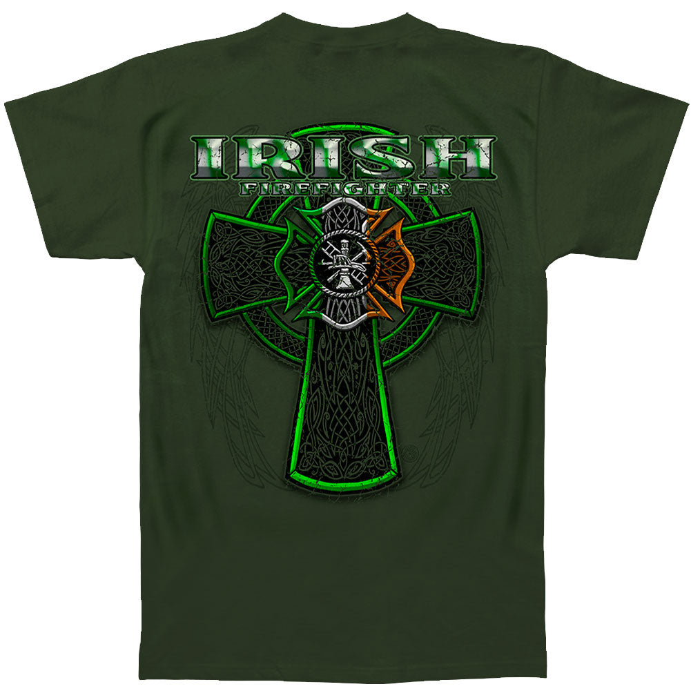 Novelty Firefighter Irish Green Foil T-shirt