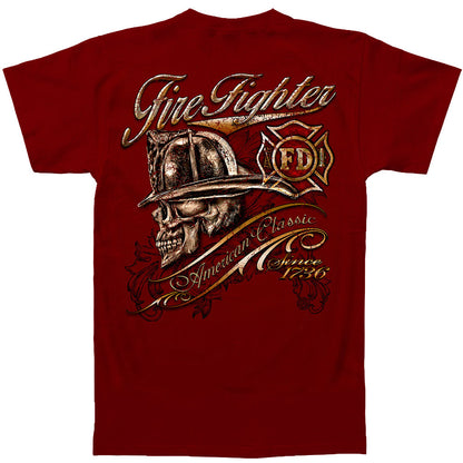 Novelty Firefighter Skull American Classic T-shirt