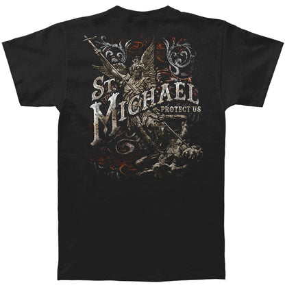 Novelty Firefighter St.Micheals Protect US Silver Foil T-shirt