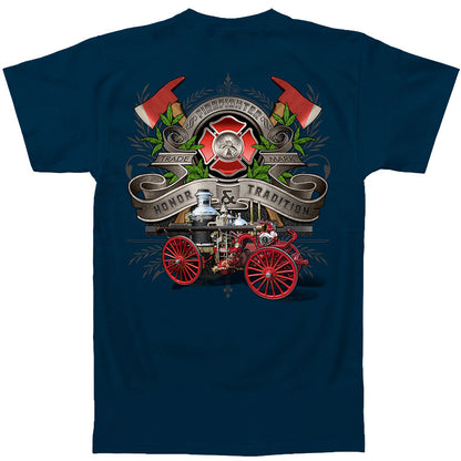 Novelty Firefighter Traditional Anique Pump Truck T-shirt