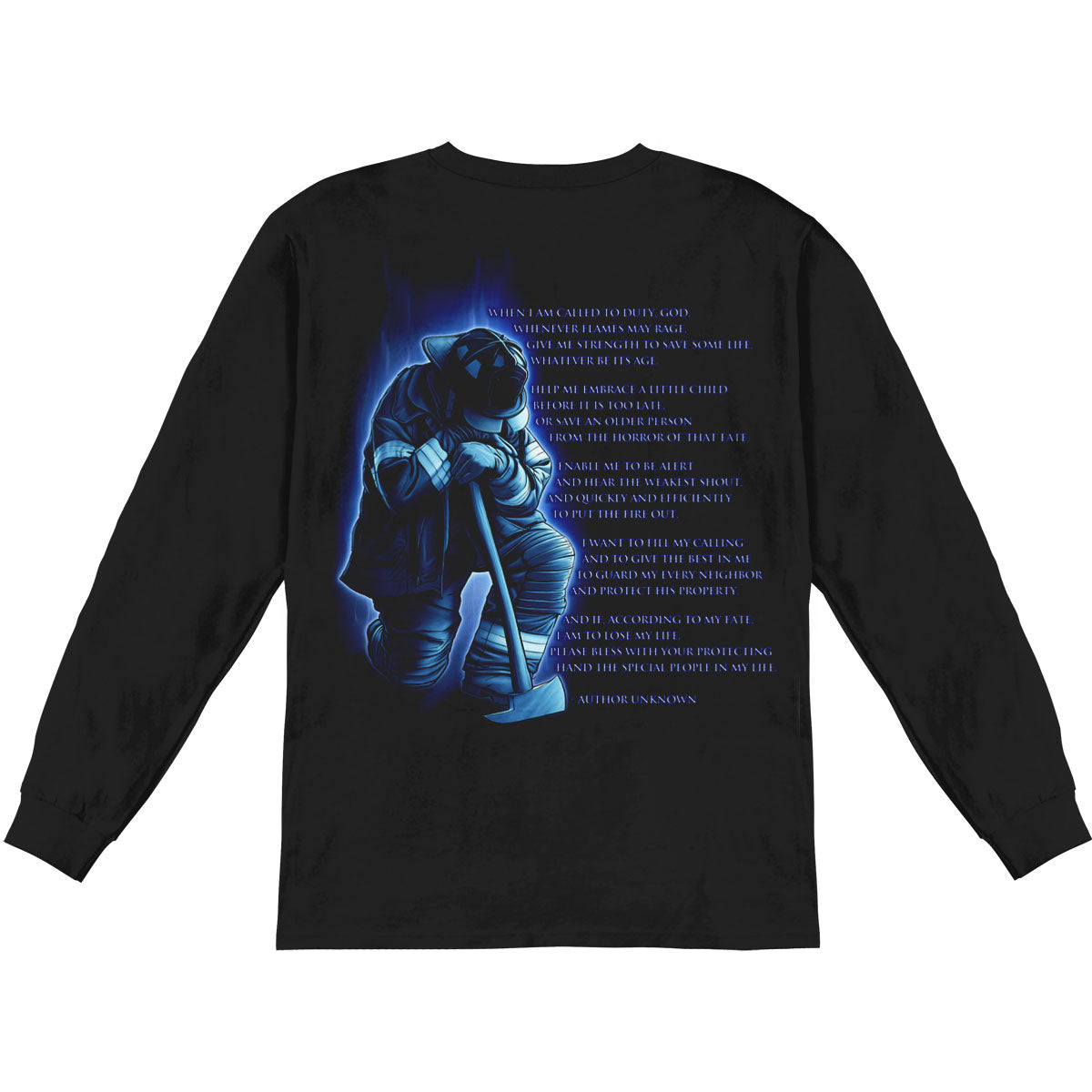 Novelty Firemans Prayer Long Sleeve Back