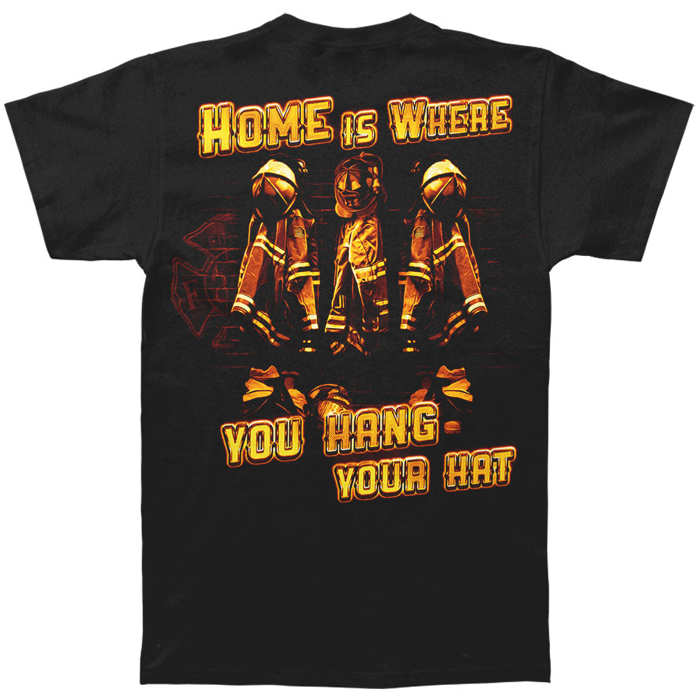 Novelty Home Is Where You Hang Your Hat Firefighter T-shirt