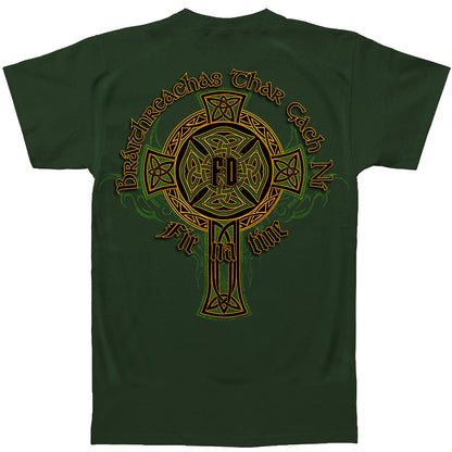 Novelty Irish Firefighter Gold Cross T-shirt