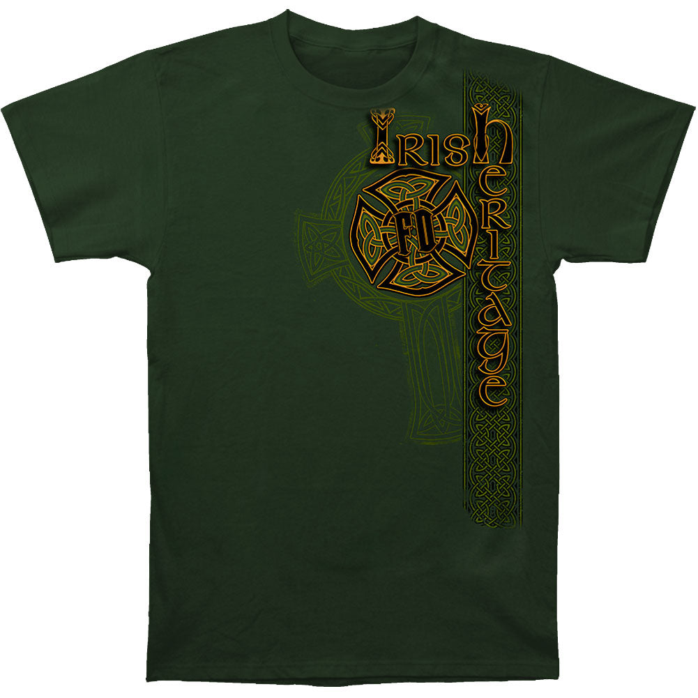 Novelty Irish Firefighter Gold Cross T-shirt