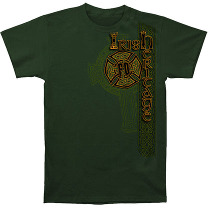 Novelty Irish Firefighter Gold Cross T-shirt