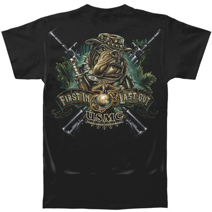 Novelty Novelty Marine Devil Dog First In Last Out T-shirt