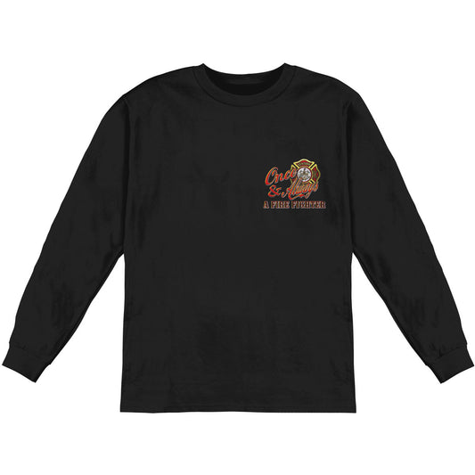 Novelty Once A Firefighter Long Sleeve Front