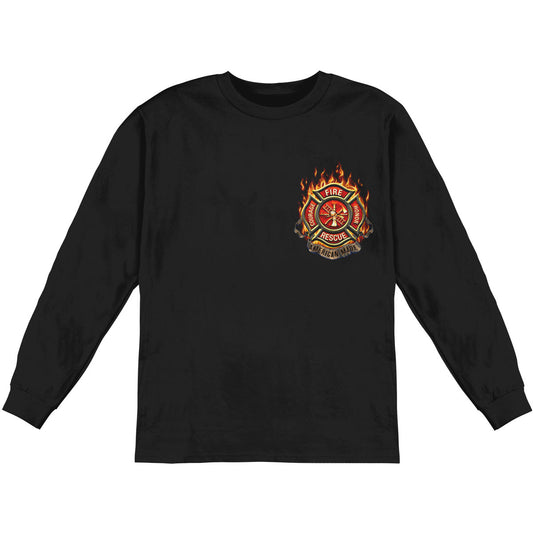 Novelty Patriotic Fire Eagle American Made Long Sleeve Front