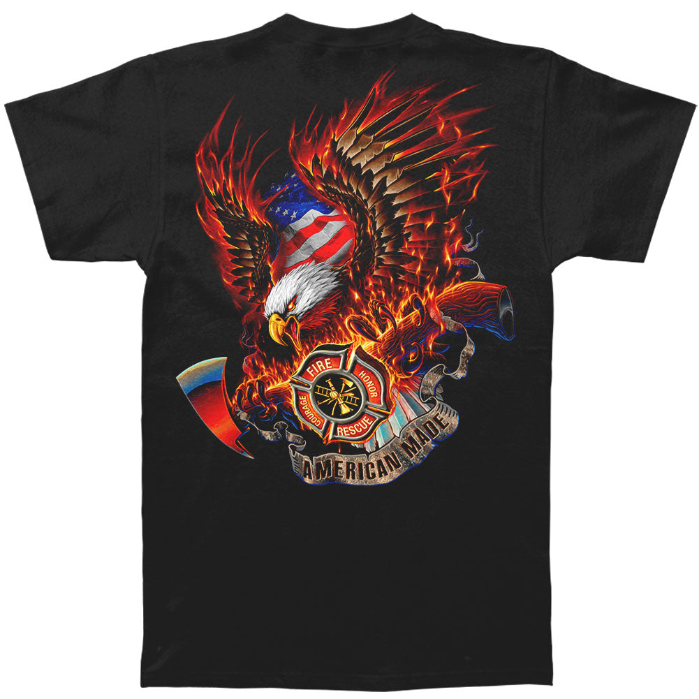 Novelty Patriotic Fire Eagle American Made T-shirt