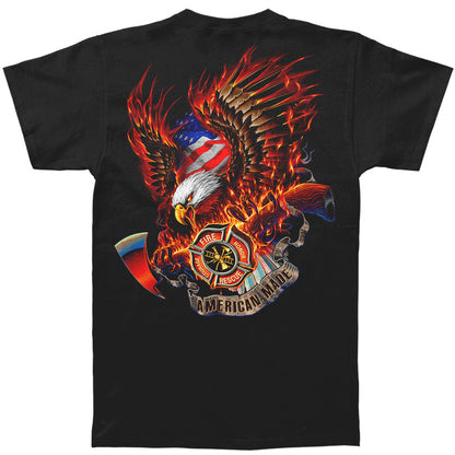 Novelty Patriotic Fire Eagle American Made T-shirt