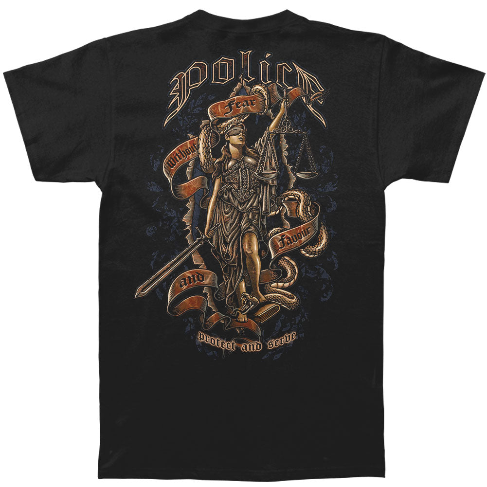 Novelty Novelty Police Full Front Scale Of Justice T-shirt