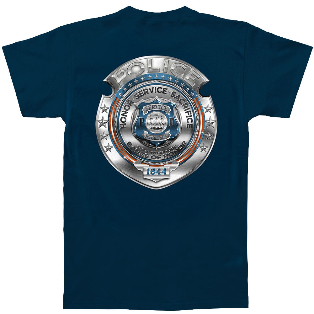 Novelty Police Honor Courage Sacrifice Badge T-shirt