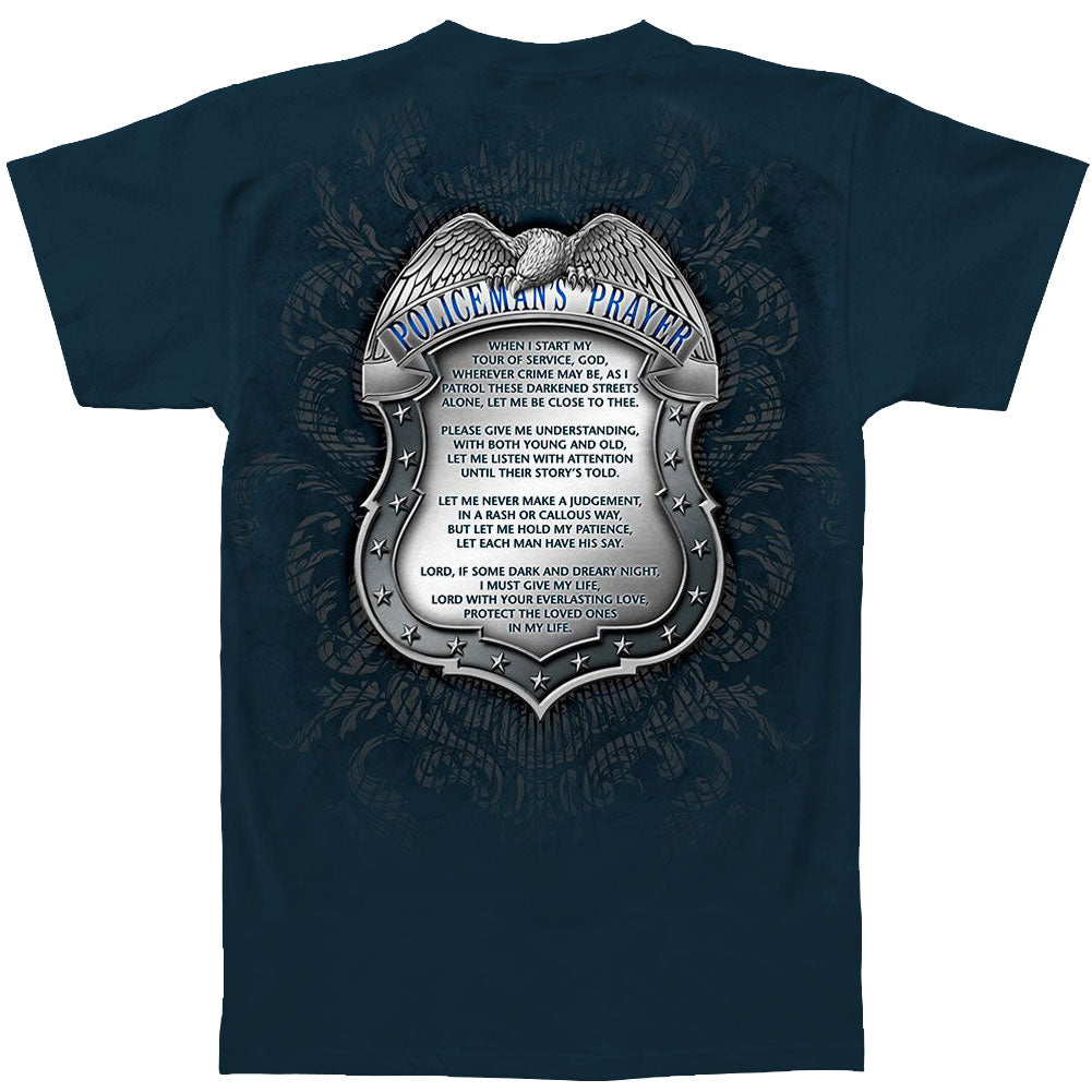 Novelty Novelty Policemans Chrome Badge With Policemans Prayer T-shirt
