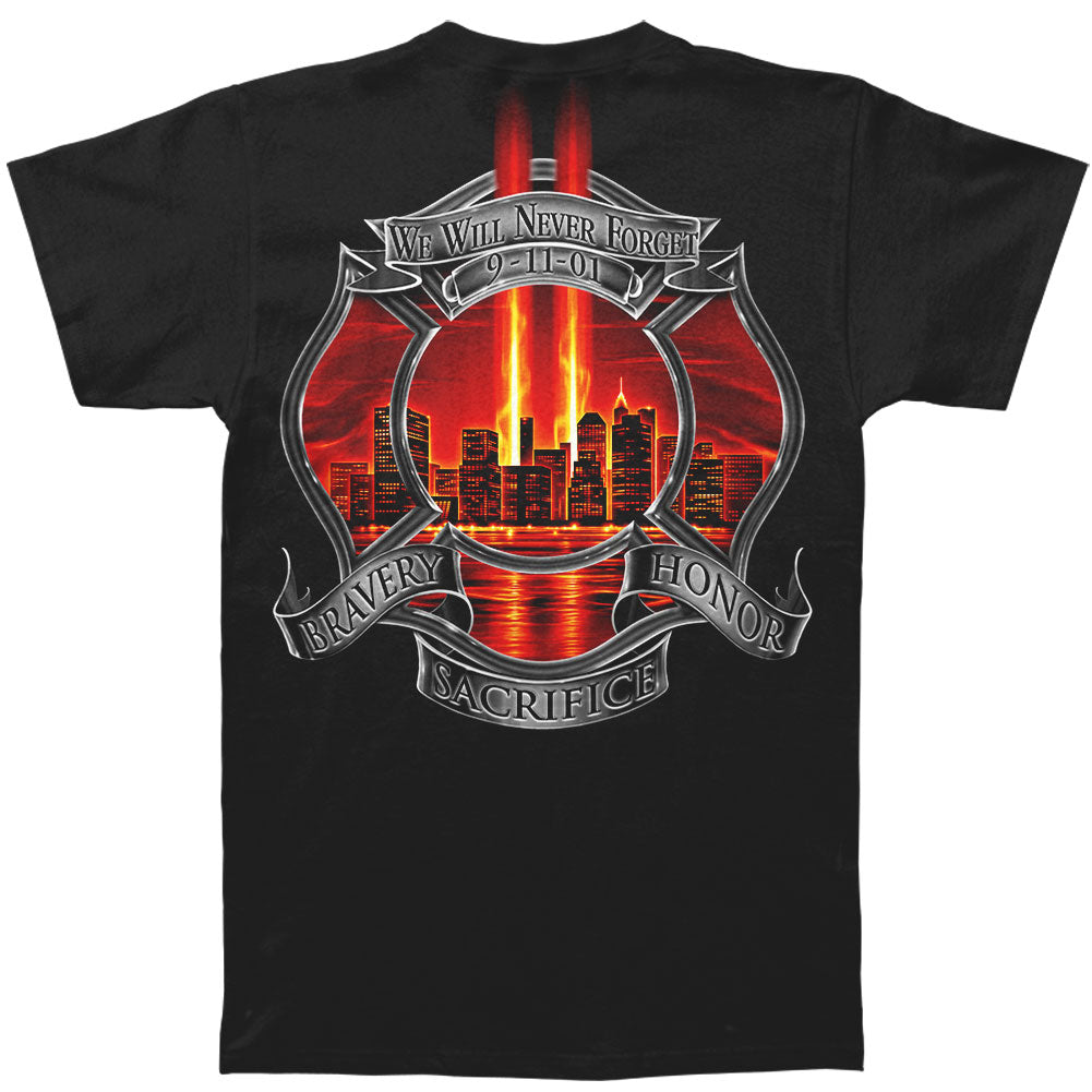 Novelty Red Tribute High Honor Firefighter T-shirt