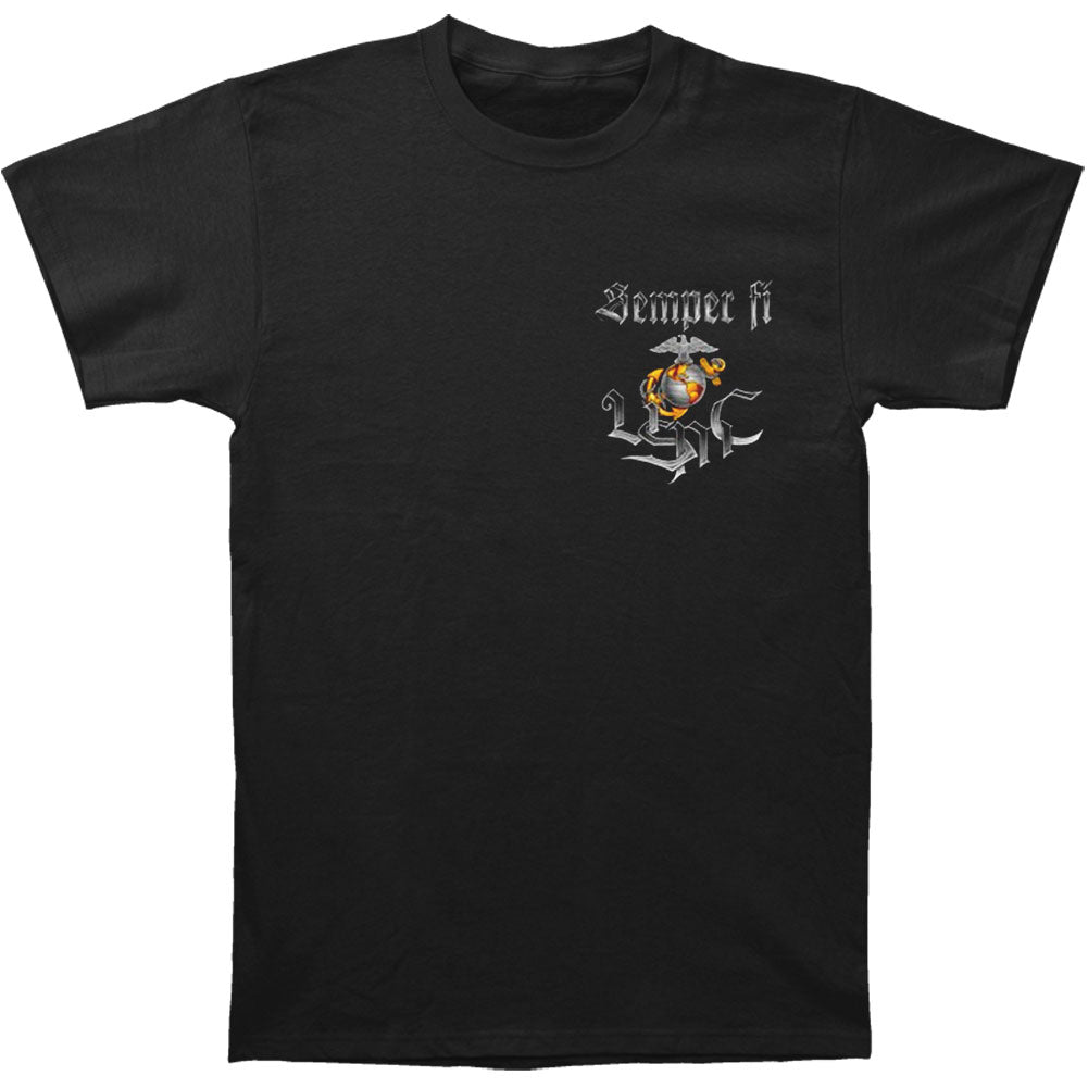 Novelty Sempri Fi Chrome Dog Marine Corps T-shirt