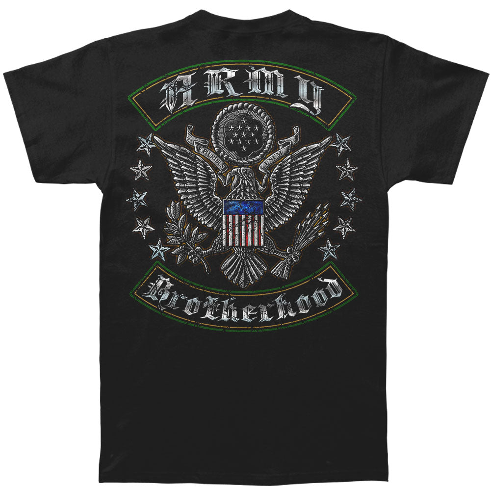 Novelty US Army Silver Stars Biker Rockers Silver Foil T-shirt