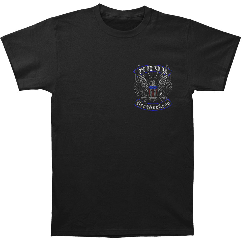 Novelty US Navy Steel Wings Biker Rocker Silver Foil T-shirt