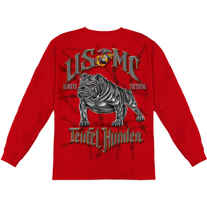 Novelty USMC " Teufel Hunden" Long Sleeve Back