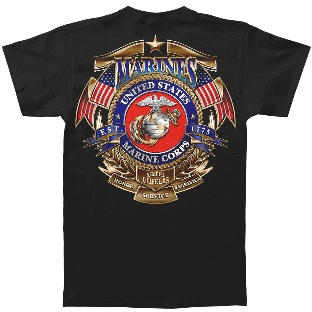Novelty USMC Badge Of Honor T-shirt