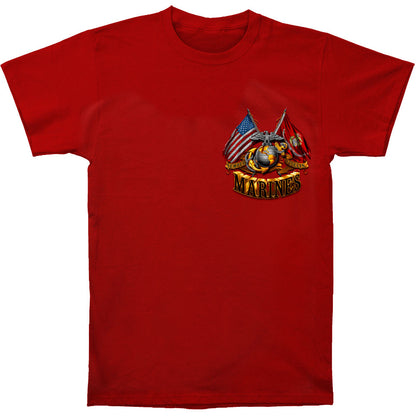 Novelty USMC Double Eagle And Flags Foil Stamp T-shirt