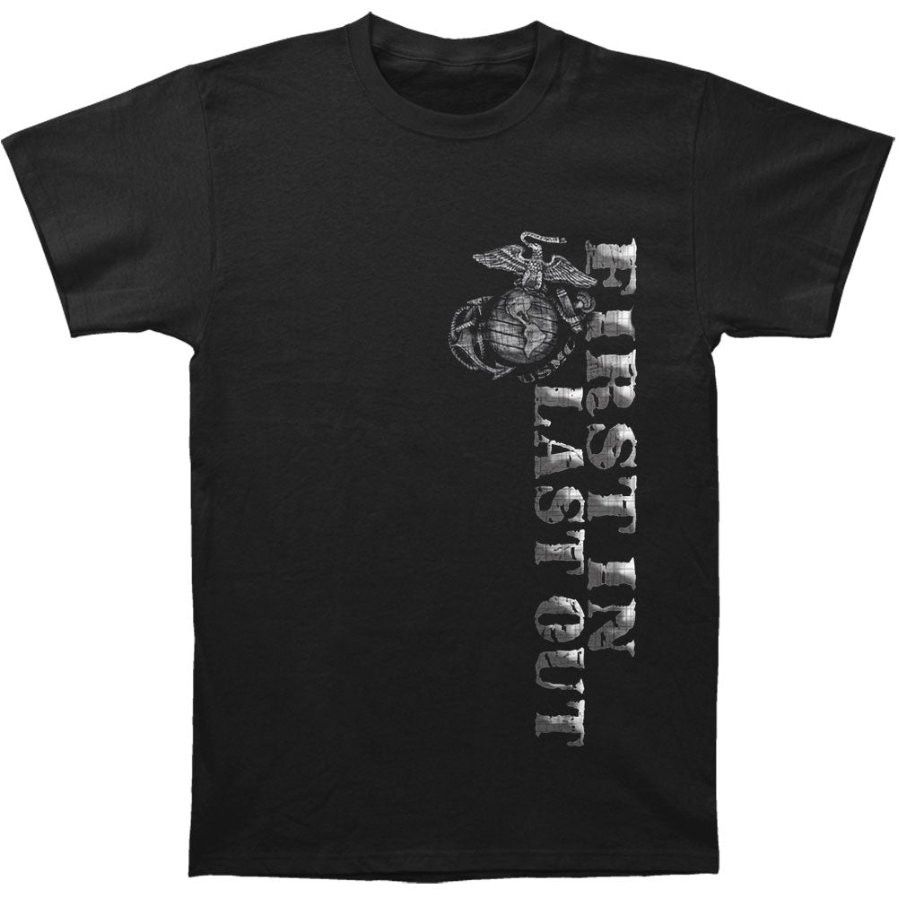Novelty Novelty USMC First In Last Out Silver Foil Bull Dog T-shirt