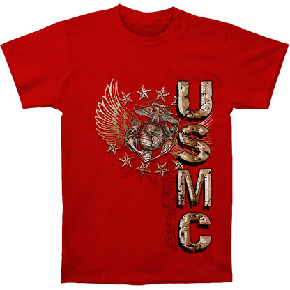 Novelty Novelty USMC Pride Duty Honor Stars Silver Foil T-shirt