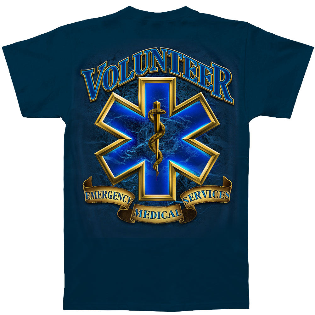Novelty Volunteer EMS Gold Shield T-shirt