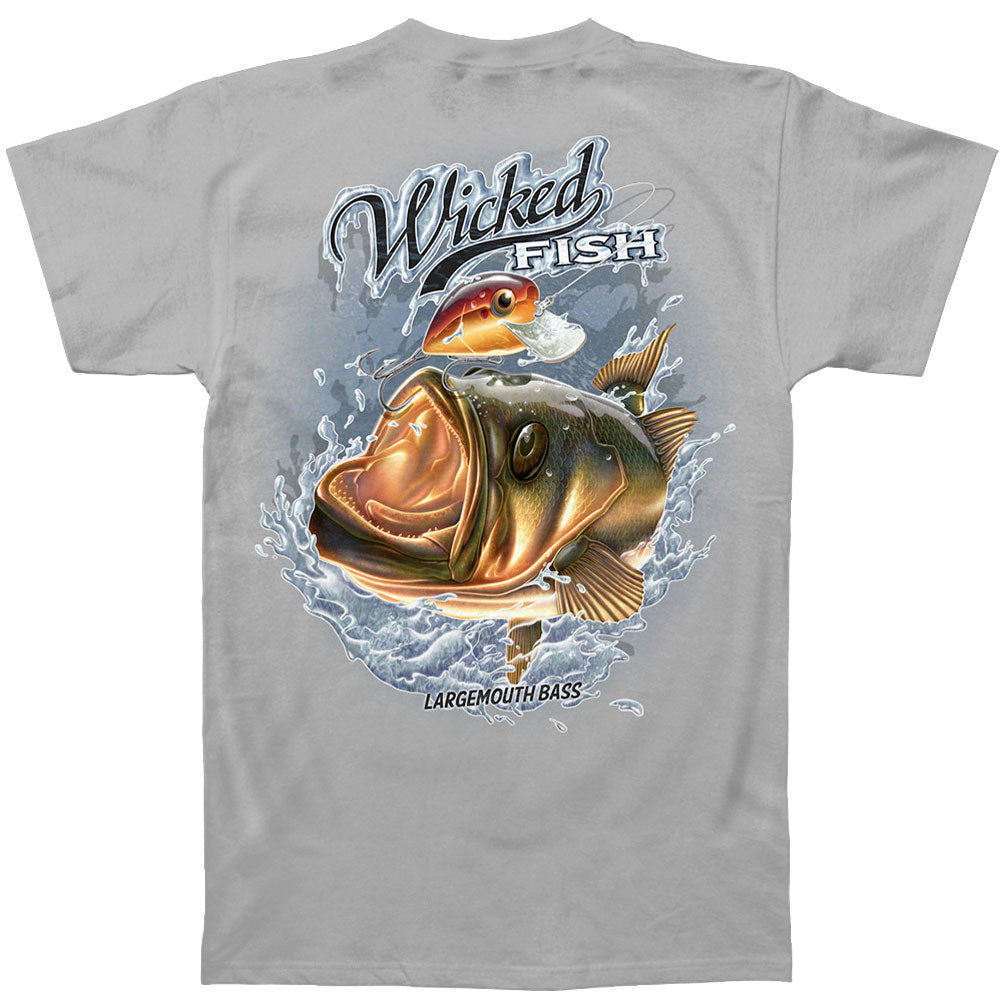 Novelty Wicked Fish Large Mouth Bass With Popper T-shirt