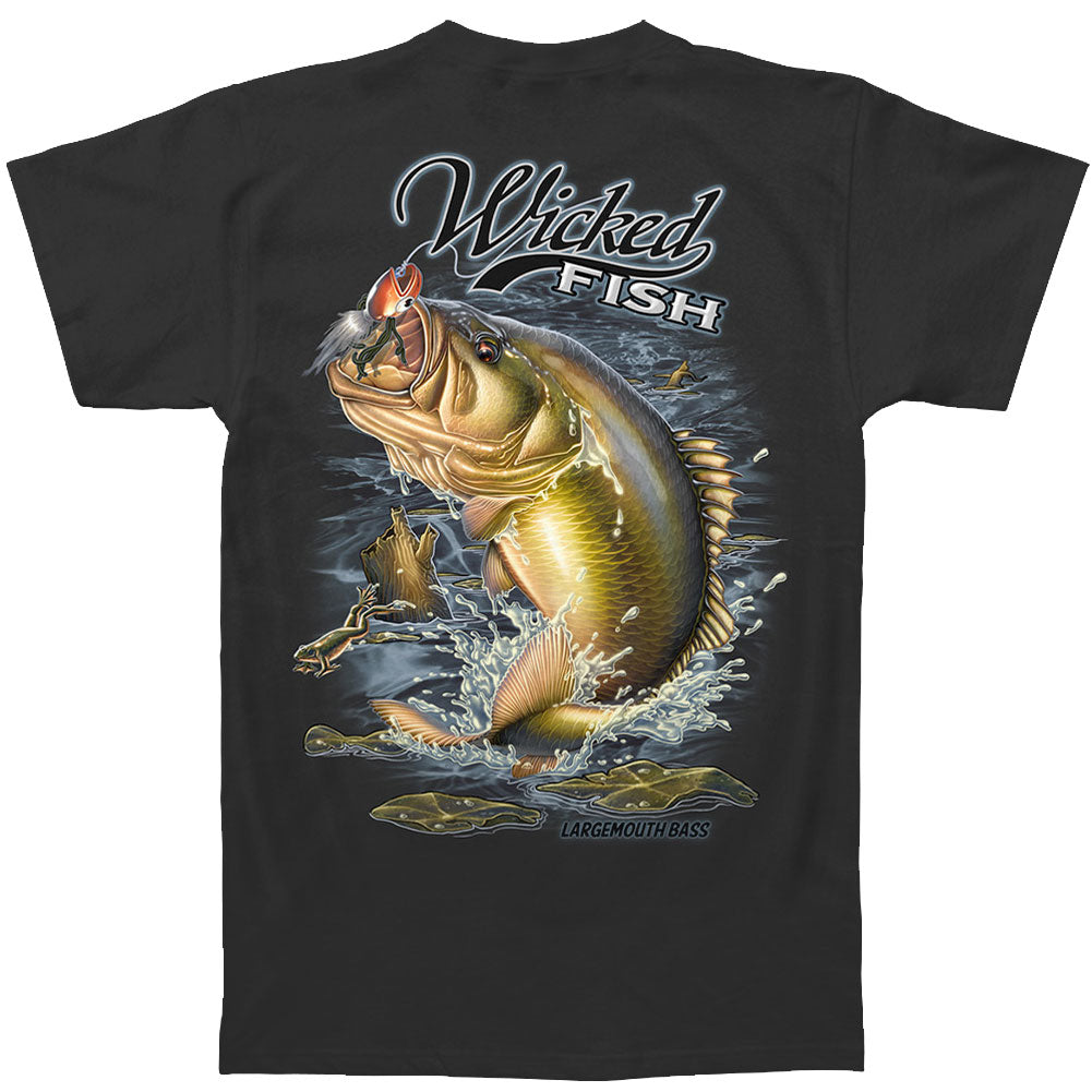 Novelty Novelty Wicked Fish Large Mouth Bass With Popper Jumping Frog T-shirt
