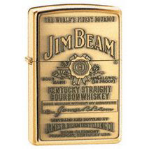 Jim Beam Brass Emblem Refillable Lighter