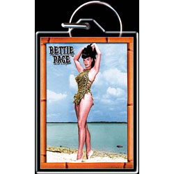 Bettie Page Beach Plastic Key Chain