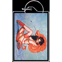 Bettie Page Devil Girl Plastic Key Chain