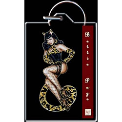 Bettie Page Tiger Girl Plastic Key Chain