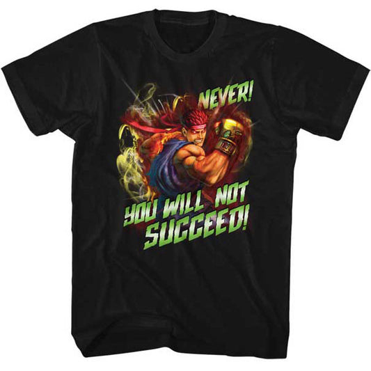 Street Fighter Never Succeed Slim Fit T-shirt Front