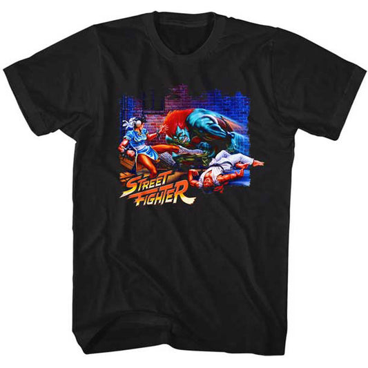 Street Fighter Alley Fight Slim Fit T-shirt Front