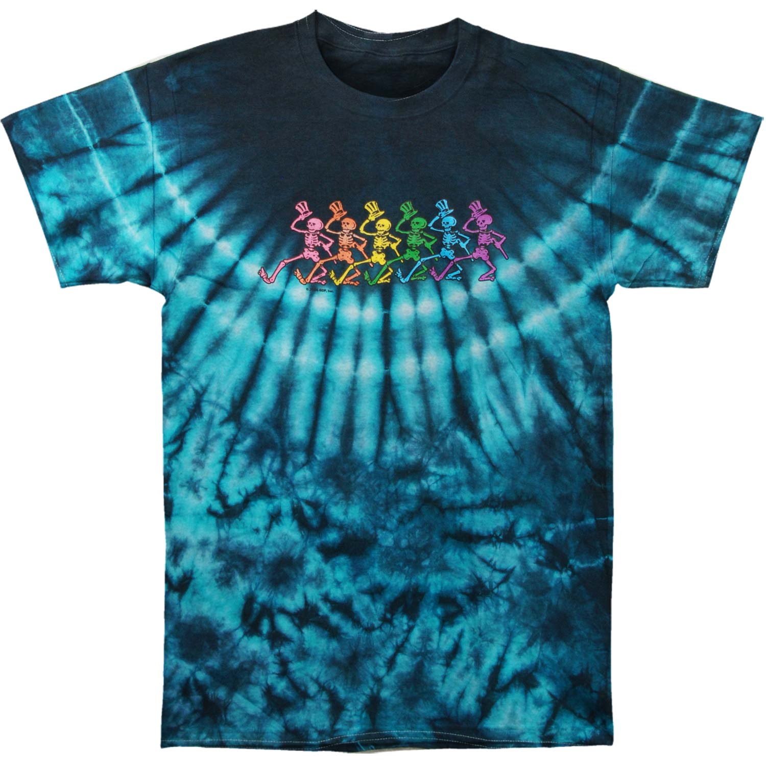Grateful Dead Dancing Skeletons Tie Dye T-shirt Front