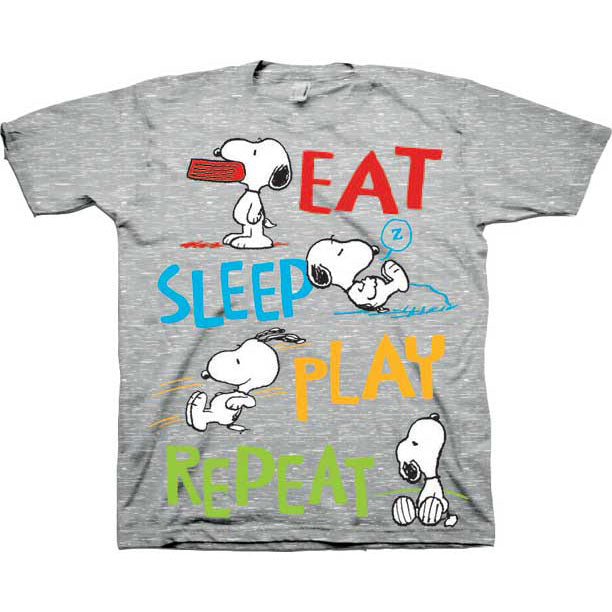 Peanuts Eat Sleep Play Childrens T-shirt
