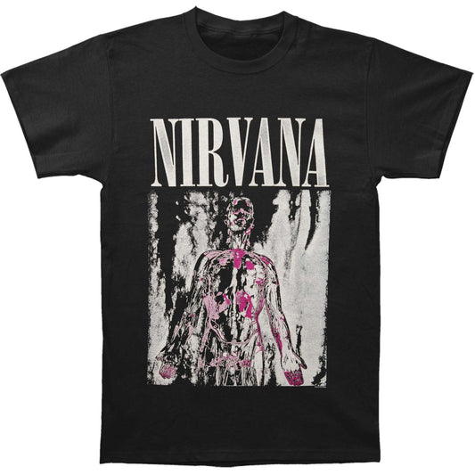Nirvana Pink & Grey Sliver Mens Soft T Slim Fit T-shirt Front