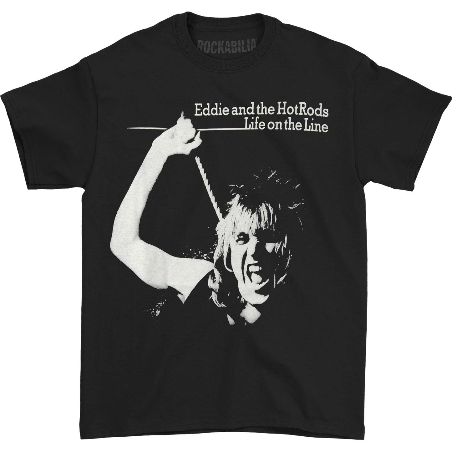 Eddie And The Hot Rods Life on the Line T-shirt Front