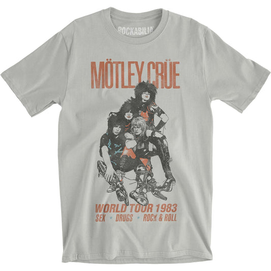 Motley Crue Vintage World Tour 1983 Slim Fit T-shirt Front
