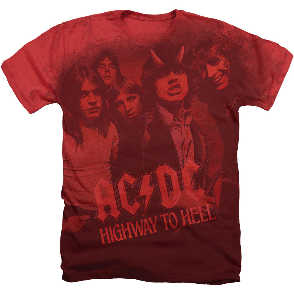 AC/DC On The Highway Adult Heather 40% Poly T-shirt