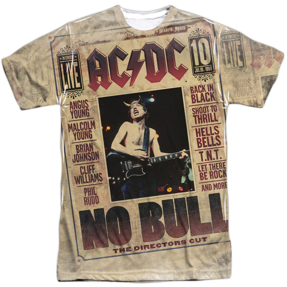 AC/DC No Bull 100% Poly Sublimation T-shirt Front