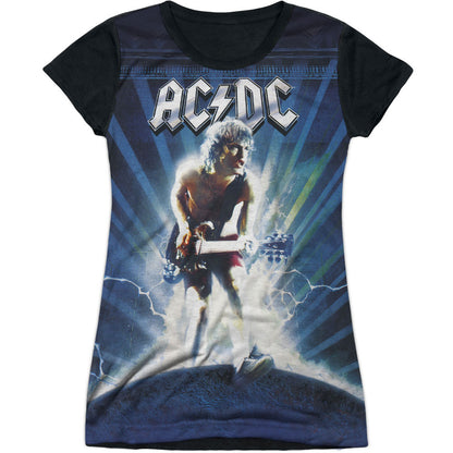 AC/DC Lightning Sublimation Junior Top Front