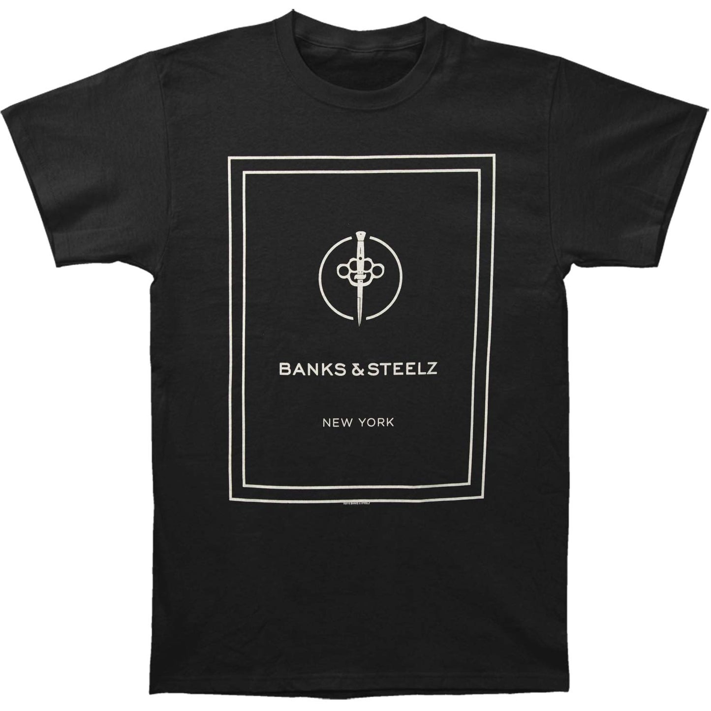 Banks & Steelz Box Logo NY Mens Regular T T-shirt Front