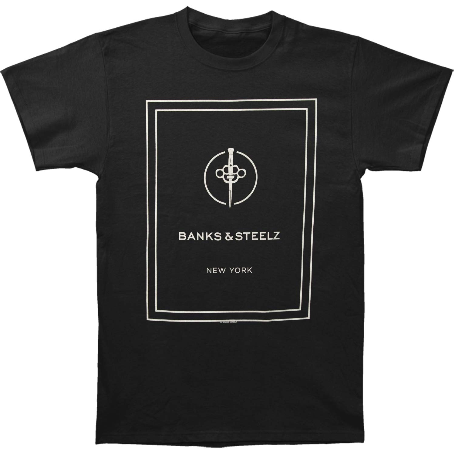 Banks & Steelz Box Logo NY Mens Regular T T-shirt Front