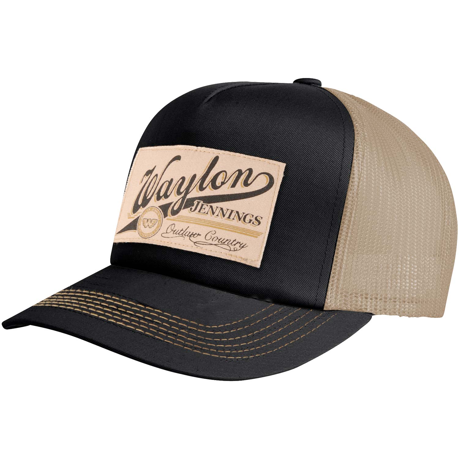 Waylon Jennings Patch Trucker Hat Trucker Cap Front