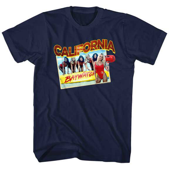 Baywatch Greeting From Cali Slim Fit T-shirt Front