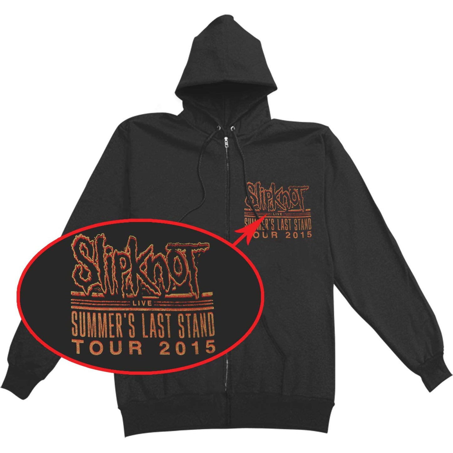 Blurred Vision 2015 Tour Zippered Hooded Sweatshirt