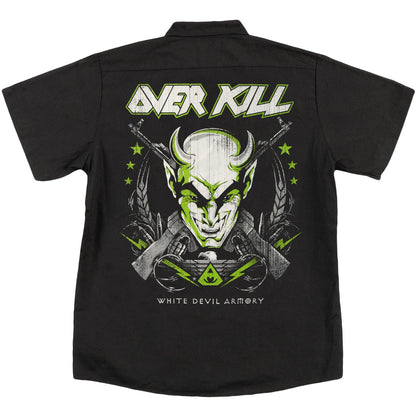 Overkill Embroidered White Devil Work Shirt Back